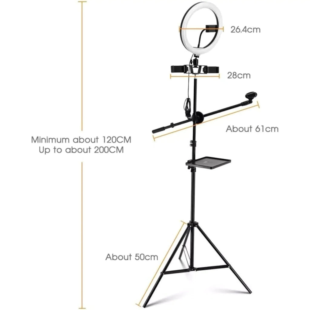 Latest Selfie Stand For 3 Mobiles-Mic-Stand