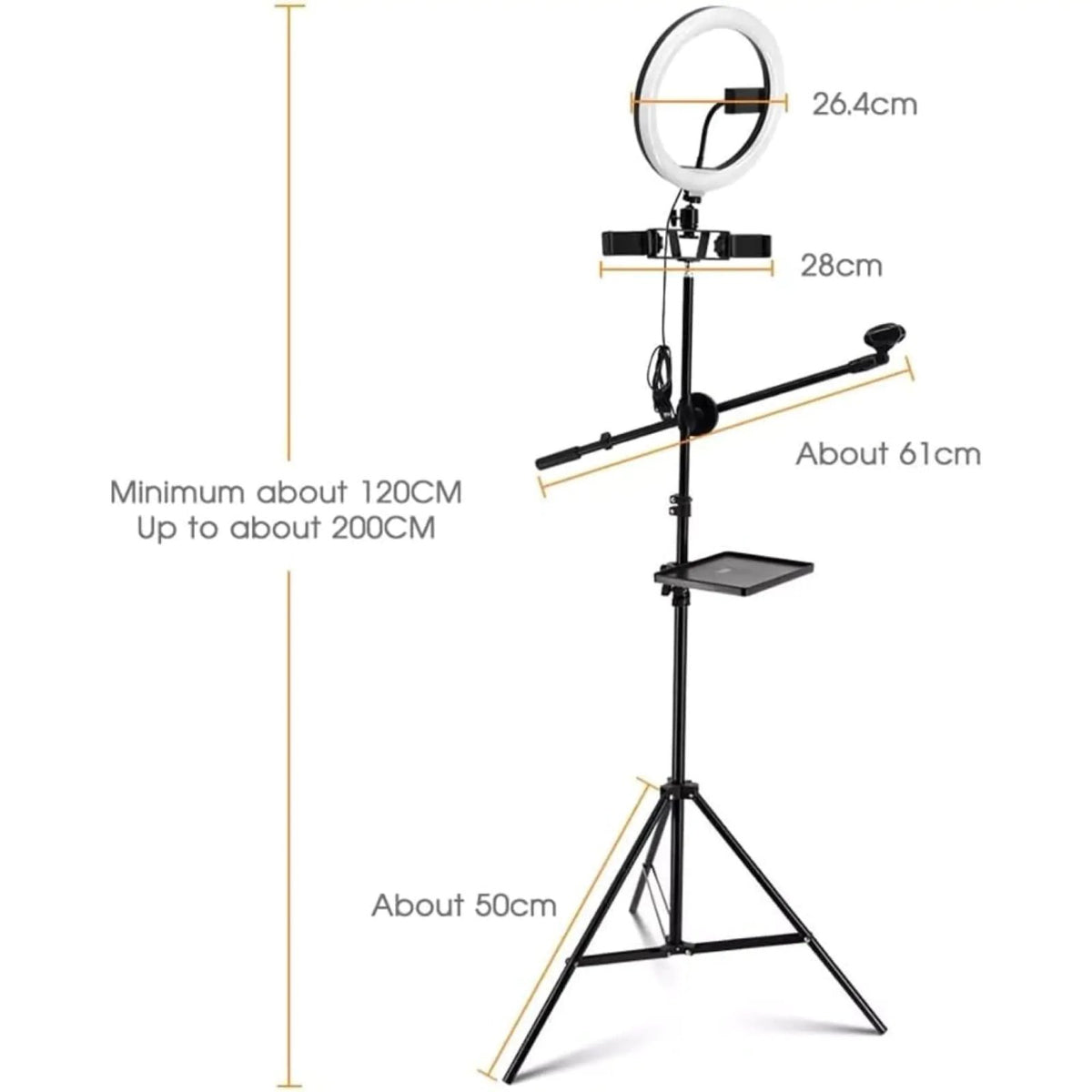 Latest Selfie Stand For 3 Mobiles-Mic-Stand