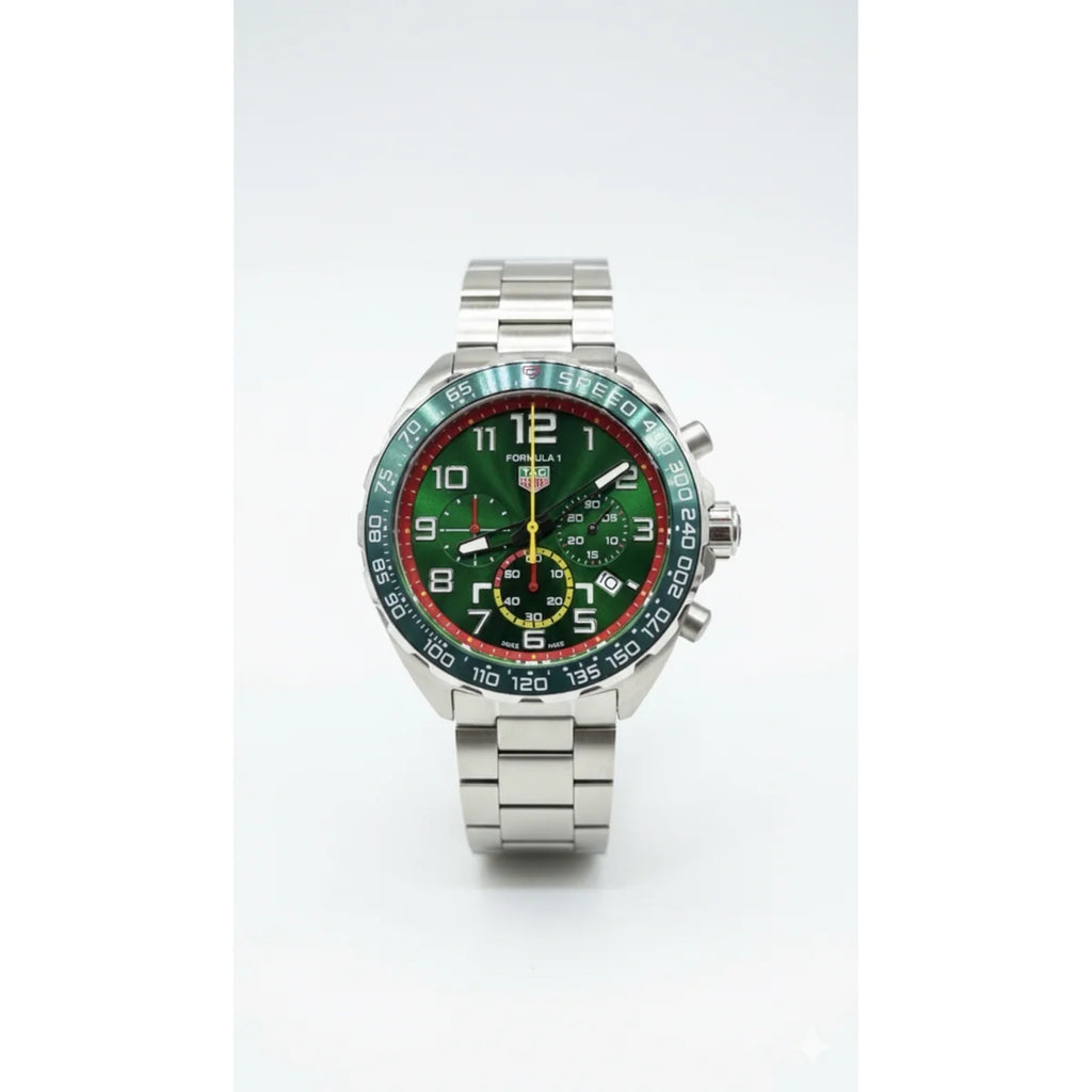 TAG Heuer Formula 1 Special Edition Green Dial Chronograph Watch - Automatic Movement